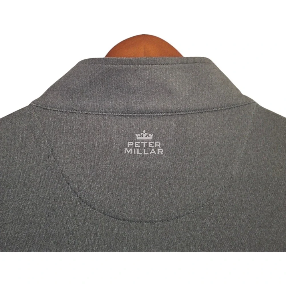 Peter Millar Crown Sport Mens XXL Gray Royal Portrush Golf Club 1/4 Zip Pullover